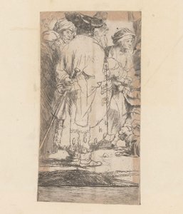 Mężczyzna w płaszczu, widziany od tyłu Zdjęcie stu guldenów autorstwa Rembrandt van Rijn