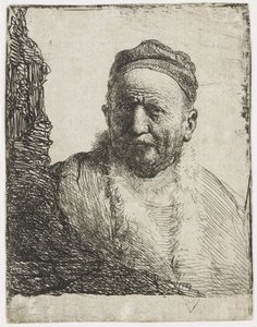 Mężczyzna w czapeczce autorstwa Rembrandt van Rijn