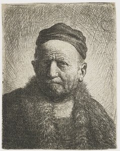 Mężczyzna w zamkniętej czapce: biust (ojciec artysty?) autorstwa Rembrandt van Rijn
