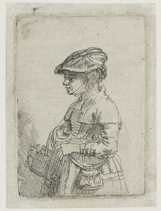 Dziewczynka z koszykiem autorstwa Rembrandt van Rijn