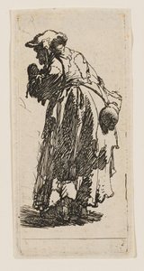 Stara żebraczka z tykwą autorstwa Rembrandt van Rijn