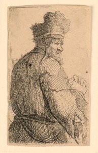 Stary człowiek widziany z tyłu, profil po prawej: półpostać autorstwa Rembrandt van Rijn