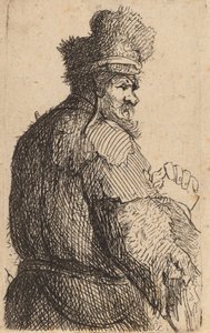 Stary człowiek widziany z tyłu, profil z prawej, ok. 1930 r. 1631. autorstwa Rembrandt van Rijn