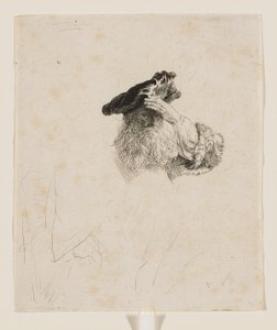 Starszy mężczyzna zasłaniający dłonią oczy autorstwa Rembrandt van Rijn