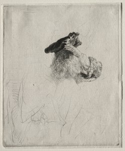 Stary człowiek zasłaniający oczy dłonią, ok. 1930 r. 1639. autorstwa Rembrandt van Rijn