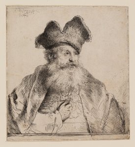 Starzec w czapce z podzielonym futrem autorstwa Rembrandt van Rijn