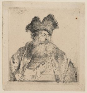 Staruszek w czapce z dzielonym kołnierzem autorstwa Rembrandt van Rijn