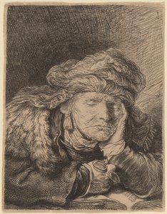 Stara kobieta śpi autorstwa Rembrandt van Rijn