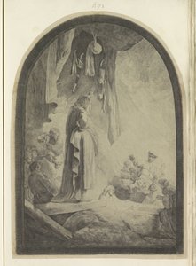 Opwekking van Lazarus: grote plaat Kolekcja osiemdziesięciu pięciu oryginalnych grafik (tytuł serii) autorstwa Rembrandt van Rijn