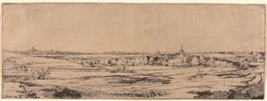 Panorama w pobliżu Bloemendaal przedstawiająca posiadłość Saxenburg (pole Goldweighera) autorstwa Rembrandt van Rijn