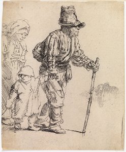 Rodzina chłopska w wędrówce autorstwa Rembrandt van Rijn