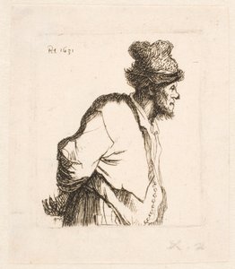 Chłop z rękami za plecami autorstwa Rembrandt van Rijn