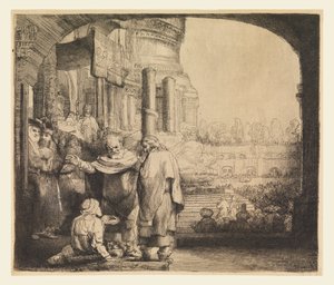 Piotr i Jan przy Bramie Świątyni autorstwa Rembrandt van Rijn