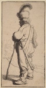Polak opierający się na lasce autorstwa Rembrandt van Rijn