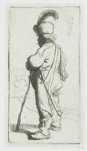 Polak opierający się na lasce autorstwa Rembrandt van Rijn