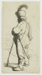 Polak opierający się na lasce autorstwa Rembrandt van Rijn
