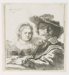 Rembrandt i jego żona Saskia, 1636 autorstwa Rembrandt van Rijn