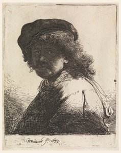 Rembrandt w czapce i szaliku autorstwa Rembrandt van Rijn