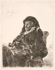 Matka Rembrandta w wdowie sukience i czarnych rękawiczkach autorstwa Rembrandt van Rijn