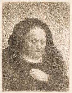 Matka Rembrandta z dłonią na piersi: małe popiersie autorstwa Rembrandt van Rijn