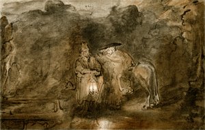 Odpocznij w locie do Egiptu autorstwa Rembrandt van Rijn