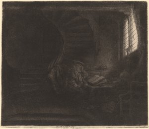 Święty Hieronim w Ciemnej Komnacie autorstwa Rembrandt van Rijn