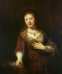 Saskia z czerwonym kwiatkiem autorstwa Rembrandt van Rijn
