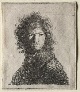 Autoportret marszczący brwi: Biust autorstwa Rembrandt van Rijn