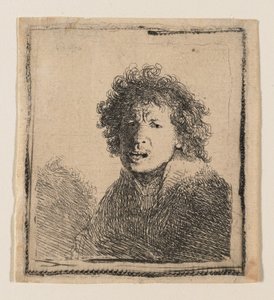 Autoportret, jakby krzyczący autorstwa Rembrandt van Rijn
