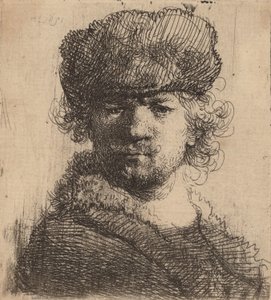 Autoportret w ciężkiej czapce z futra, 1631. autorstwa Rembrandt van Rijn