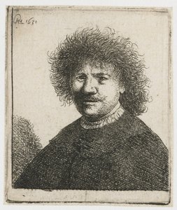 Autoportret w płaszczu z opadającym kołnierzem: biust autorstwa Rembrandt van Rijn
