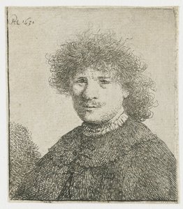 Autoportret w płaszczu z opadającym kołnierzem: biust autorstwa Rembrandt van Rijn