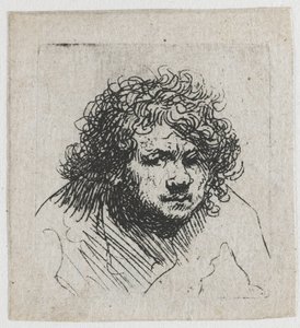 Autoportret z pochyloną głową: popiersie autorstwa Rembrandt van Rijn