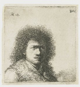 Autoportret z krzaczastymi włosami: biust autorstwa Rembrandt van Rijn