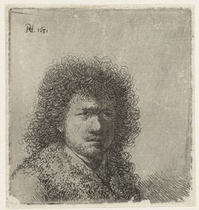 Autoportret z krzaczastymi włosami: biust autorstwa Rembrandt van Rijn