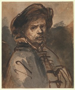 Autoportret, 1635-40 (pióro i brązowy tusz) autorstwa Rembrandt van Rijn