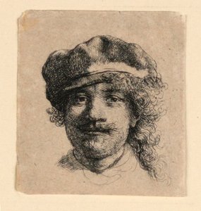 Autoportret w miękkiej czapce: cała twarz, tylko głowa autorstwa Rembrandt van Rijn