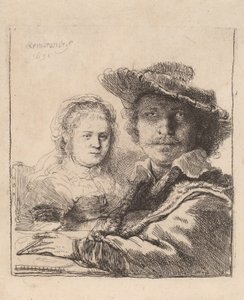 Autoportret z Saskią, 1636 autorstwa Rembrandt van Rijn