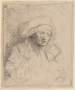 Chora kobieta z dużym białym nakryciem głowy (Saskia) autorstwa Rembrandt van Rijn
