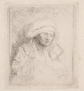 Chora kobieta w dużym białym nakryciu głowy (Saskia) autorstwa Rembrandt van Rijn