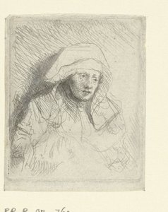 Chora kobieta w dużym białym nakryciu głowy (Saskia) autorstwa Rembrandt van Rijn