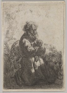 Św. Hieronim w modlitwie, 1635. autorstwa Rembrandt van Rijn