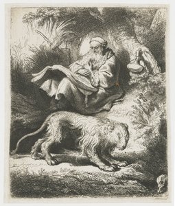 Czytanie św. Hieronima autorstwa Rembrandt van Rijn
