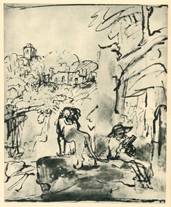 Św. Hieronim czytanie w krajobrazie, 1649, 1943. autorstwa Rembrandt van Rijn