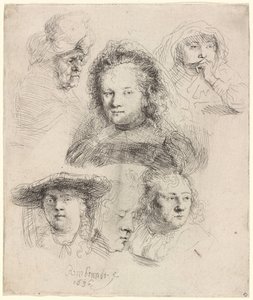 Studium głowy Saskii i inne prace autorstwa Rembrandt van Rijn