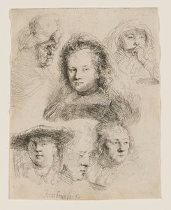Studium głowy Saskii i inne prace autorstwa Rembrandt van Rijn