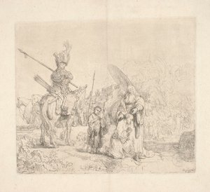Święty Filip diakon chrzci dworzanina królowej etiopskiej Kandaki (tzw. Chrzest Eunucha) autorstwa Rembrandt van Rijn