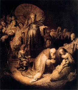 Pokłon Trzech Króli, 1632 autorstwa Rembrandt van Rijn