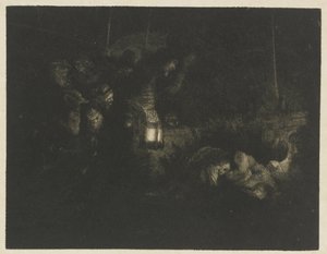 Adoracja pasterzy Adoracja pasterzy: kawałek na noc autorstwa Rembrandt van Rijn