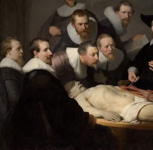 Lekcja anatomii dr Nicolaesa Tulpa, 1632 (szczegóły 7543) autorstwa Rembrandt van Rijn